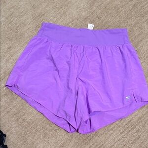 Fabletics purple shorts w spandex underneath